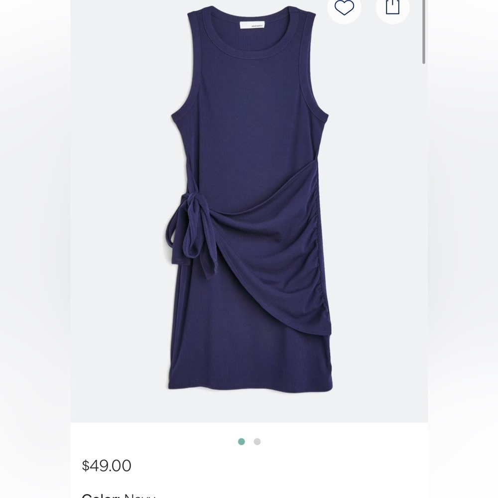 Clear out! Blue Ruched Tie Front Sheath Dress